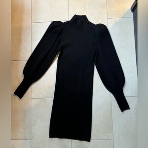 Turtle Neck Puff Sleeve Dress